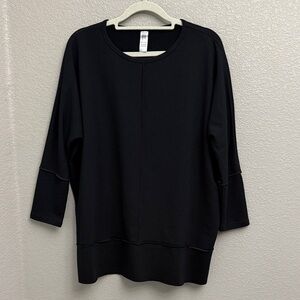 Spanx Perfect Length Dolman 3/4 Sleeve Top Small Black